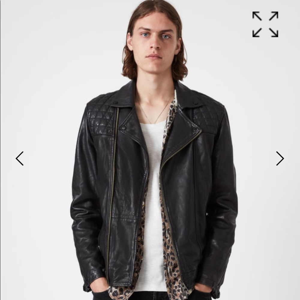 Men’s all saints leather biker jacket